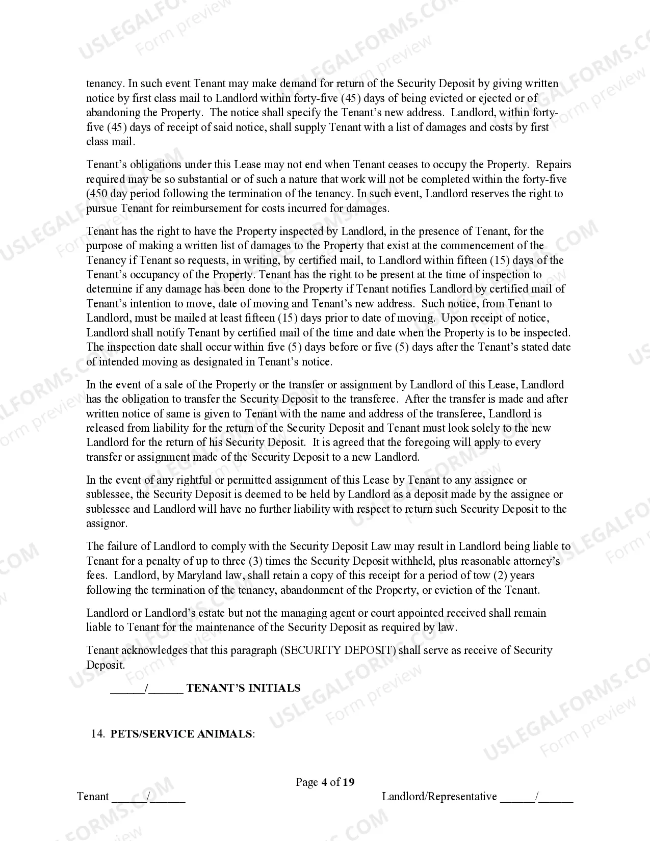 Preview Residential Dwelling Lease