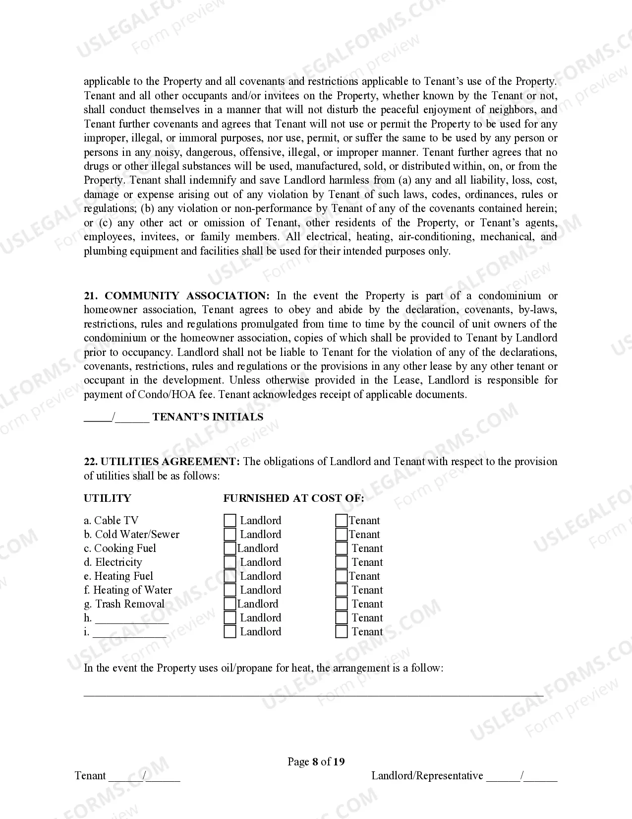 Preview Residential Dwelling Lease