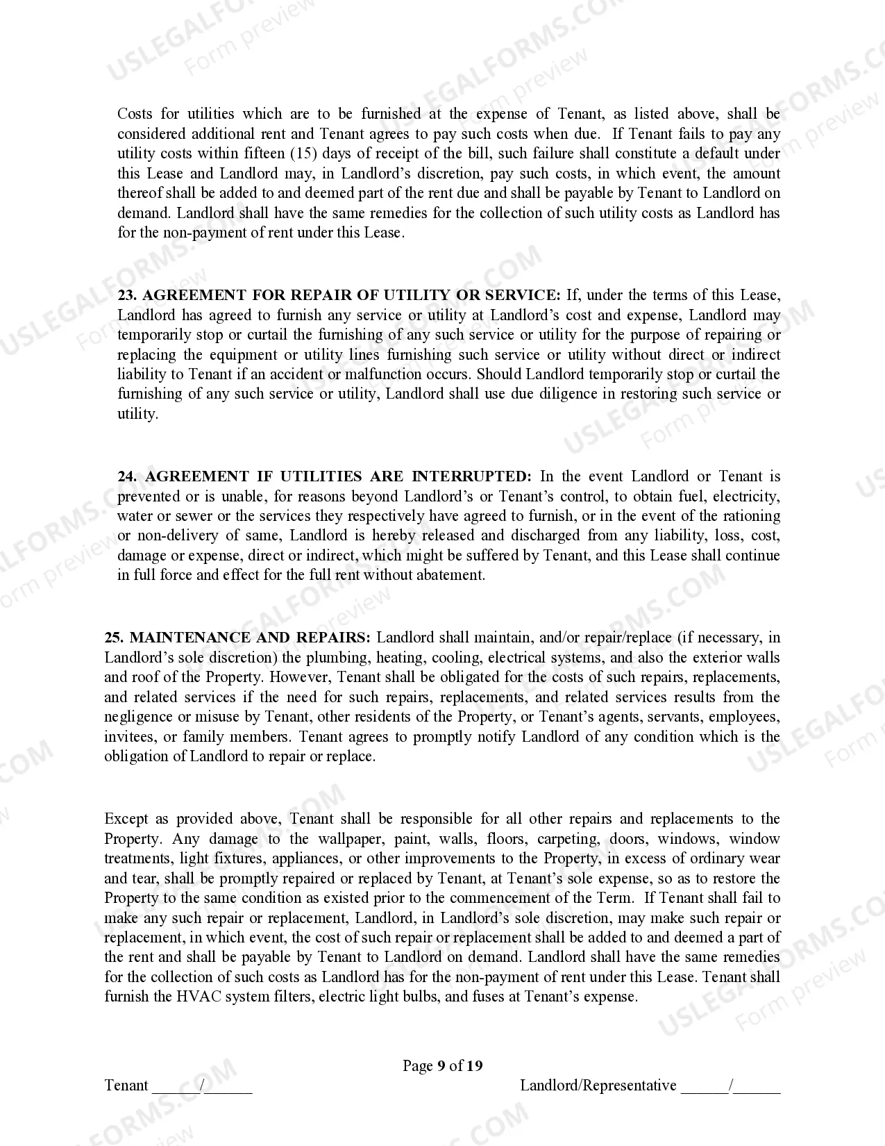 Preview Residential Dwelling Lease