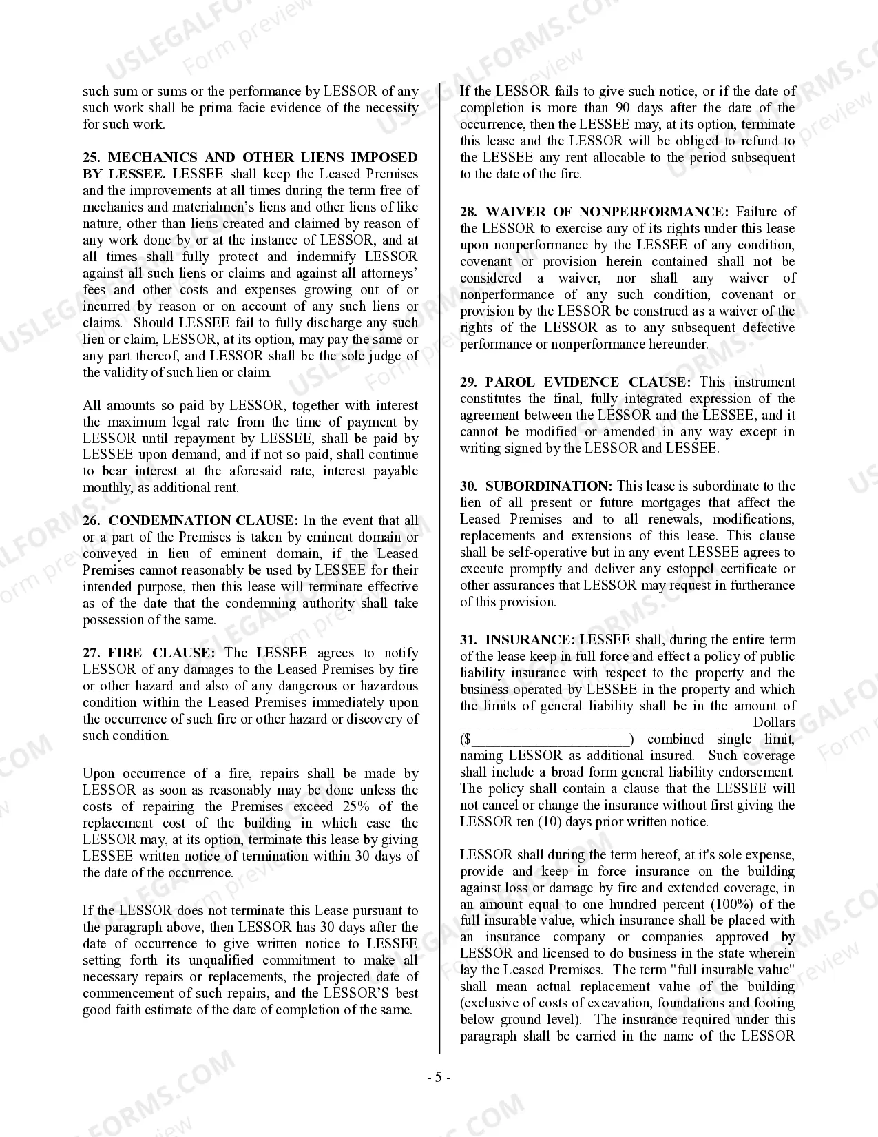 Preview Commercial Building or Space Lease