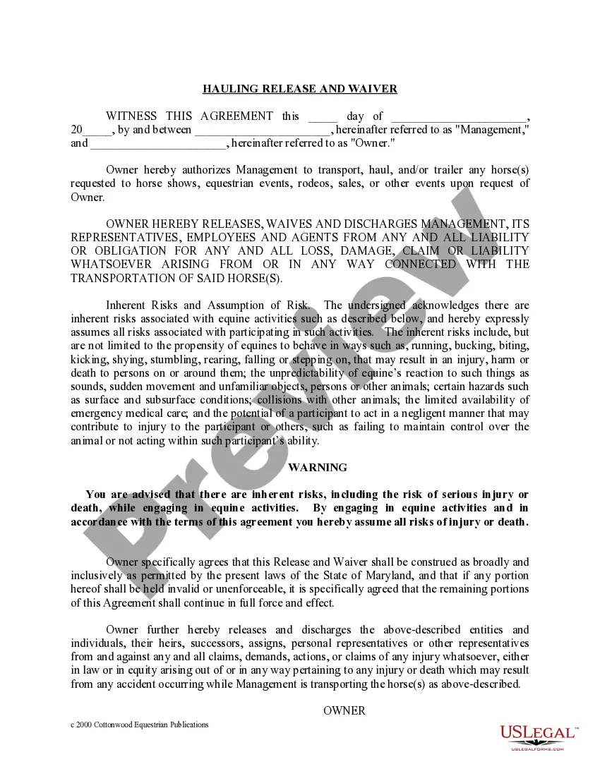 Get Maryland Horse Equine Forms Package Preview Maryland Horse Equine Forms Package