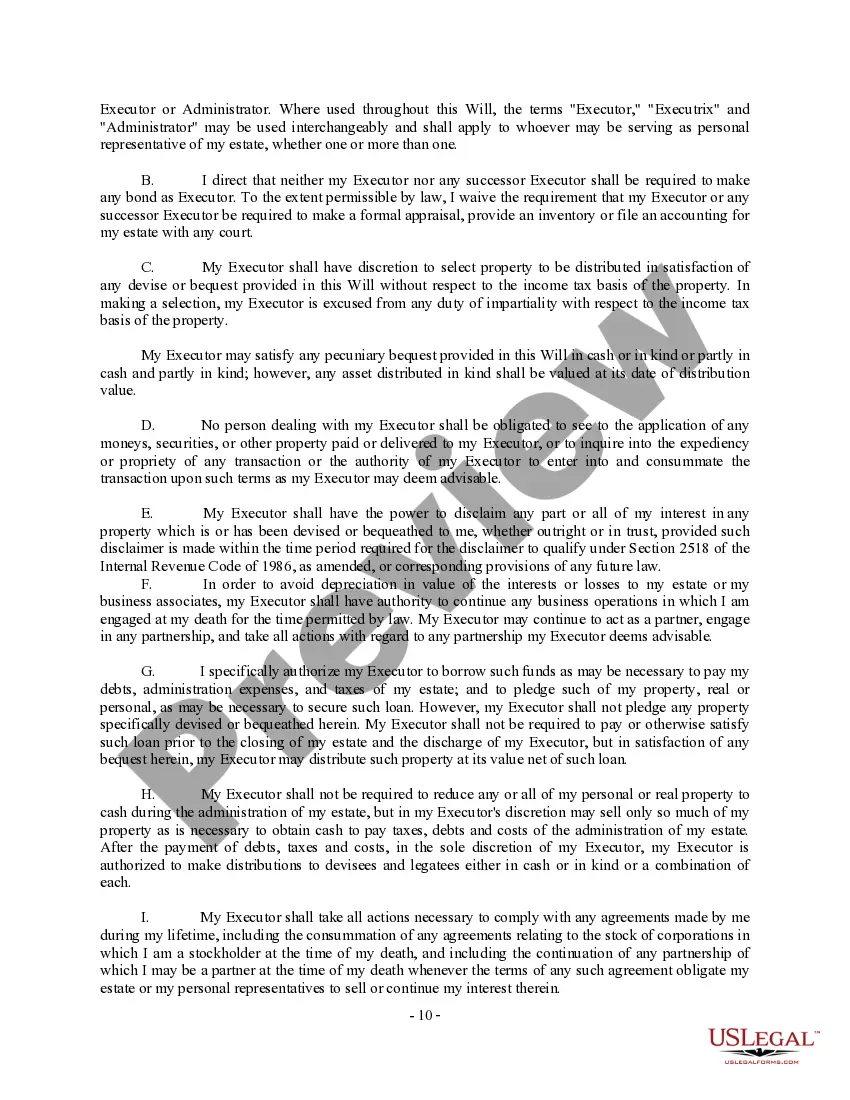 Preview Complex Will with Credit Shelter Marital Trust for Large Estates