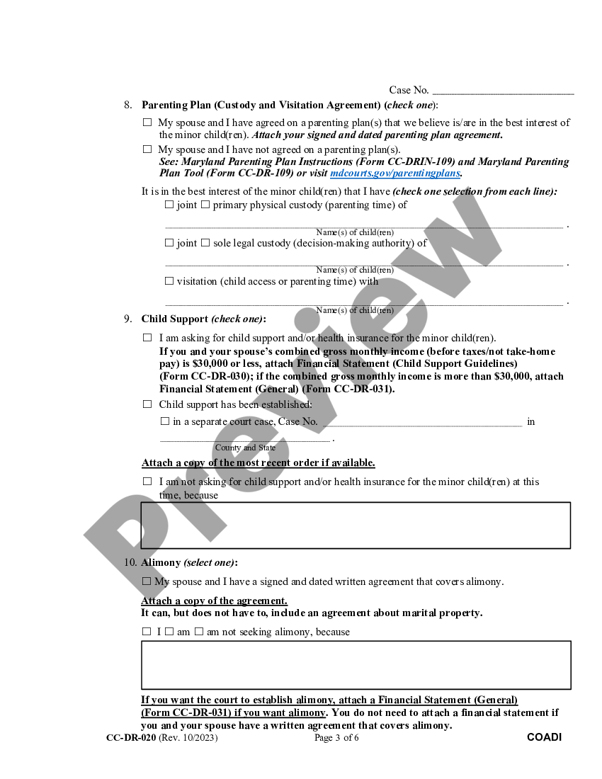 maryland complaint for absolute divorce maryland divorce