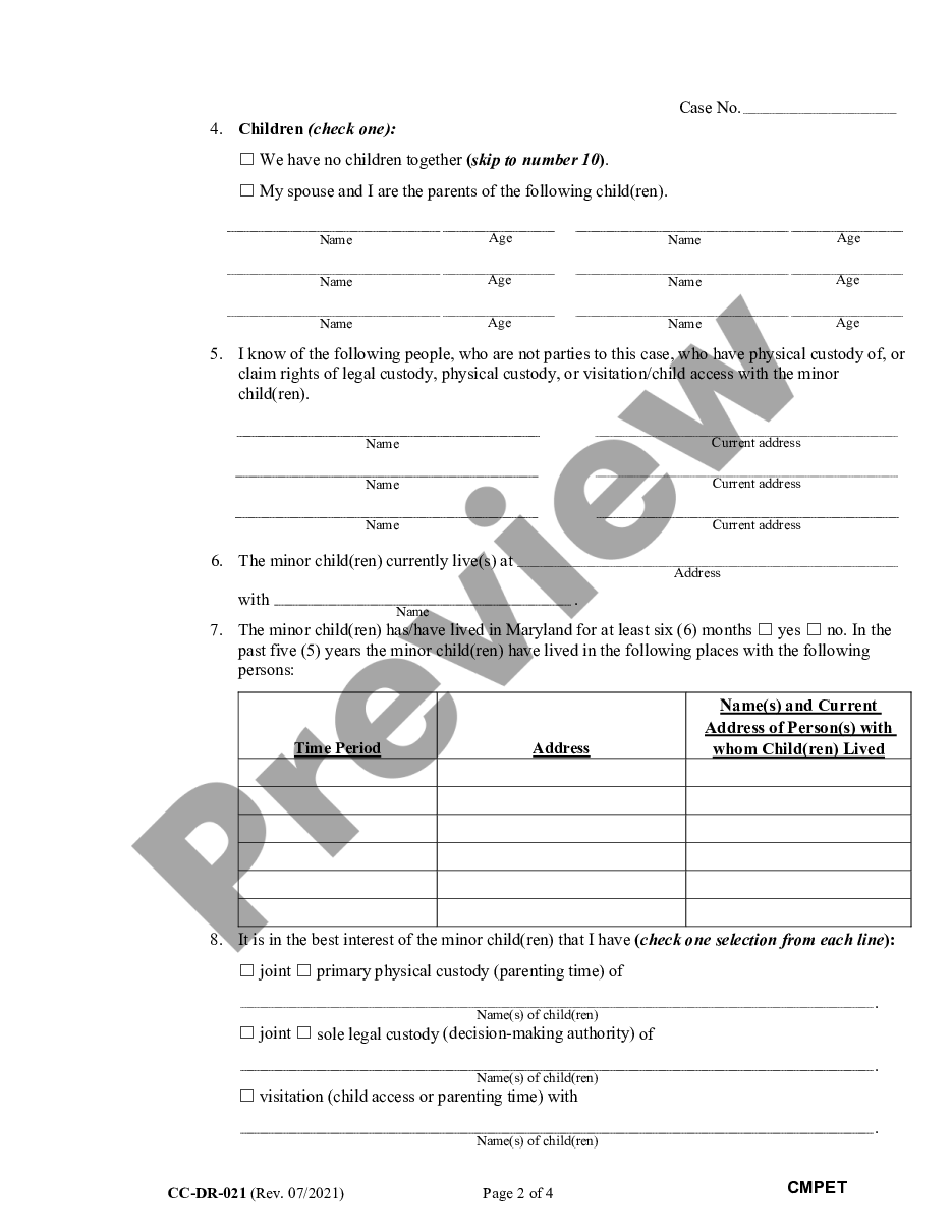 form Complaint for Limited Divorce preview