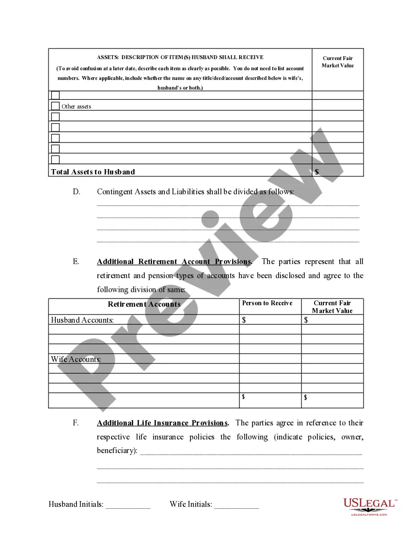 Preview Marital Domestic Separation and Property Settlement Agreement Minor Children Parties May have Joint Property or Debts where Divorce Action Filed
