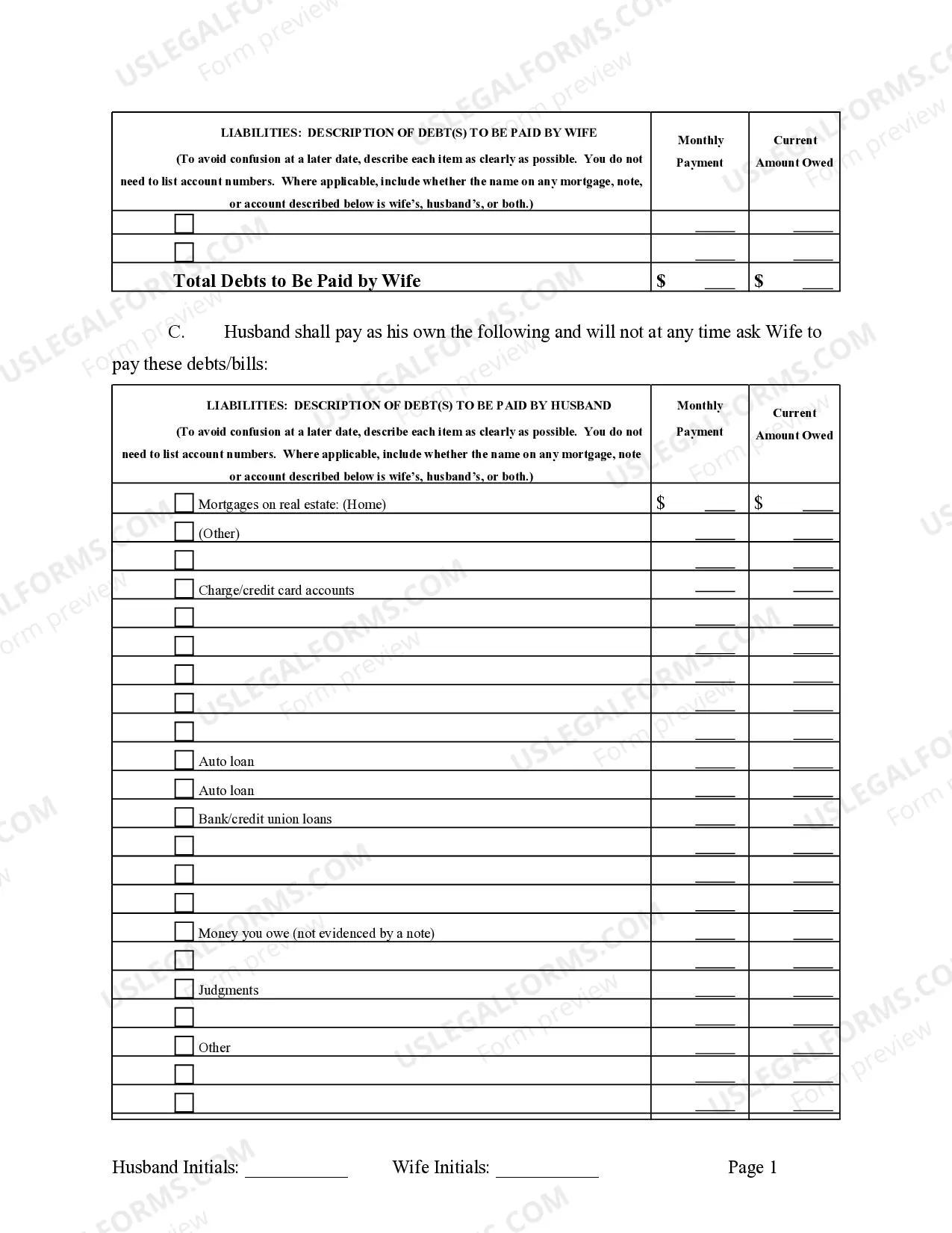 Preview Marital Domestic Separation and Property Settlement Agreement Minor Children Parties May have Joint Property or Debts Effective Immediately