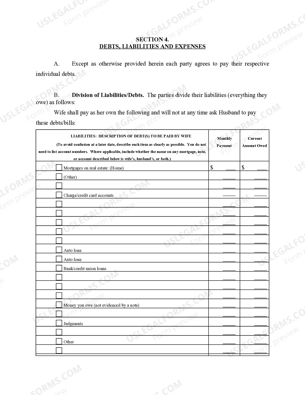 Preview Marital Domestic Separation and Property Settlement Agreement Minor Children Parties May have Joint Property or Debts Effective Immediately