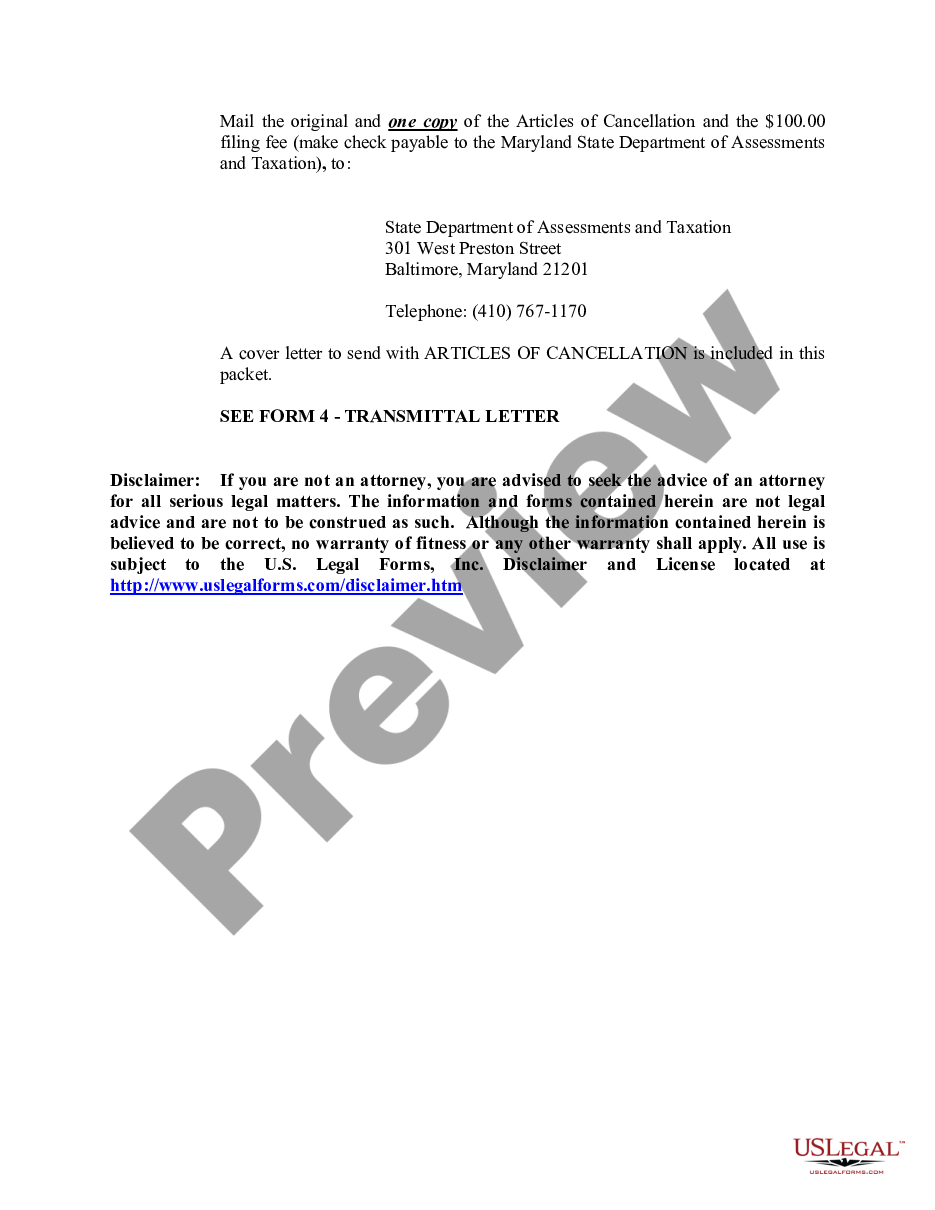 page 5 Maryland Dissolution Package to Dissolve Limited Liability Company LLC preview