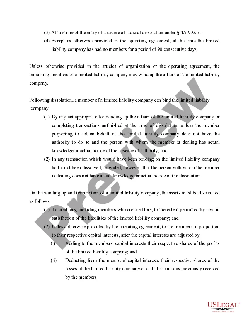 Get Maryland Dissolution Package to Dissolve Limited Liability Company LLC Preview Maryland Dissolution Package to Dissolve Limited Liability Company LLC
