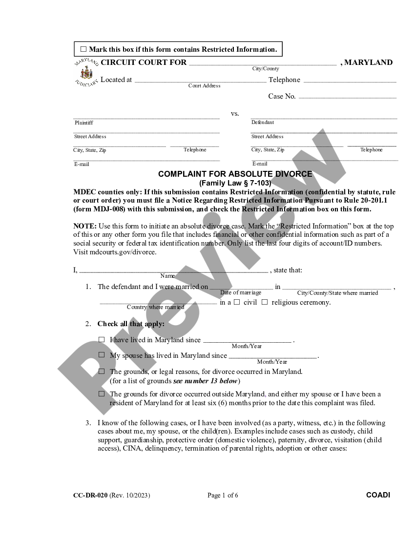 maryland complaint for divorce maryland complaint us legal forms