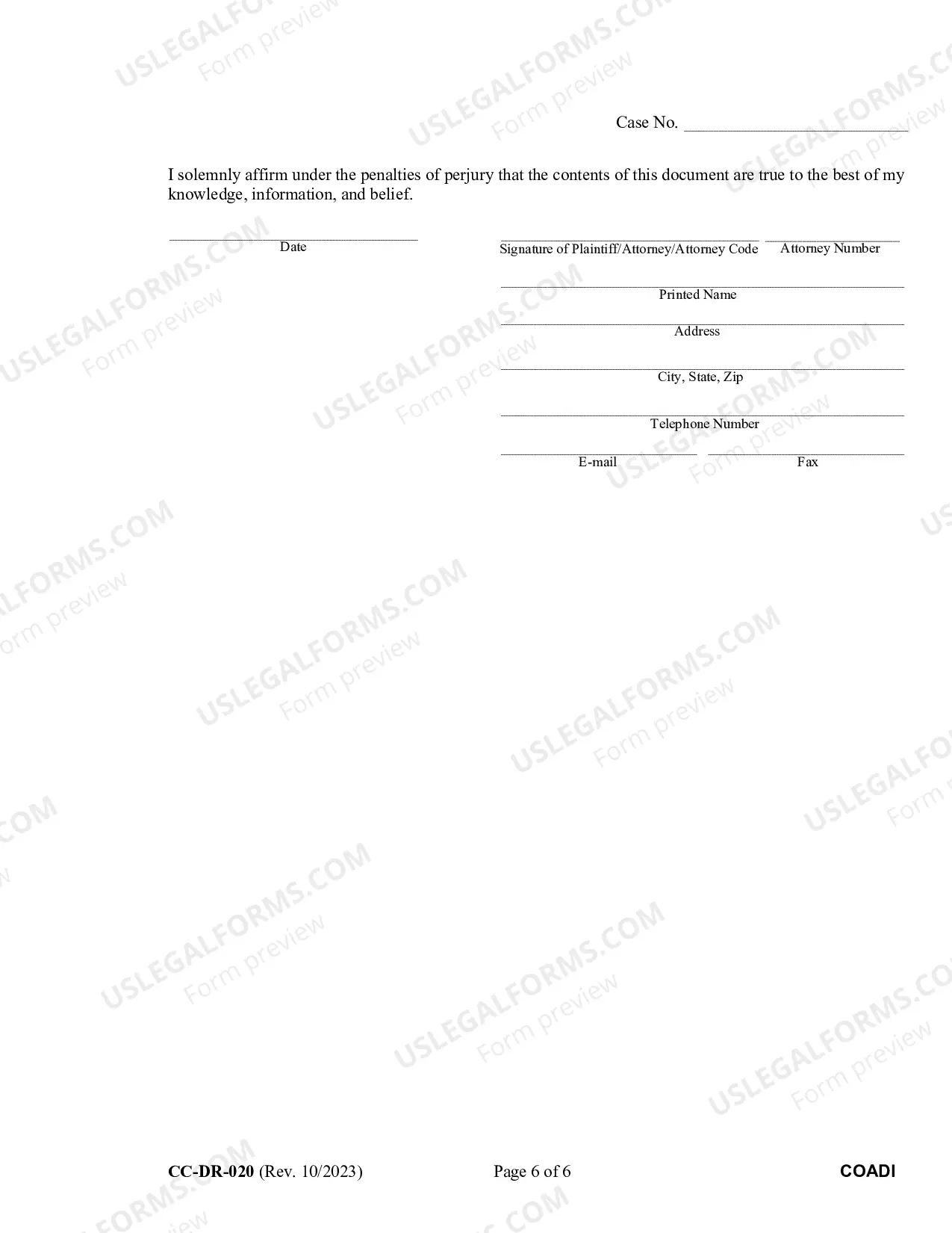 Preview Complaint for Divorce