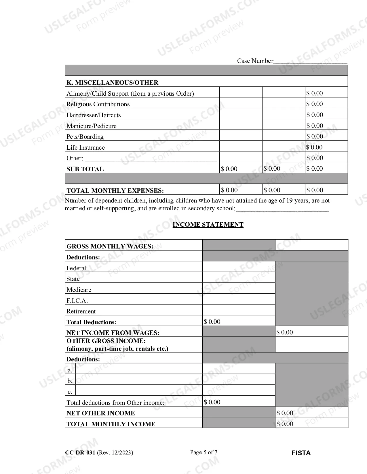 Preview Financial Statement