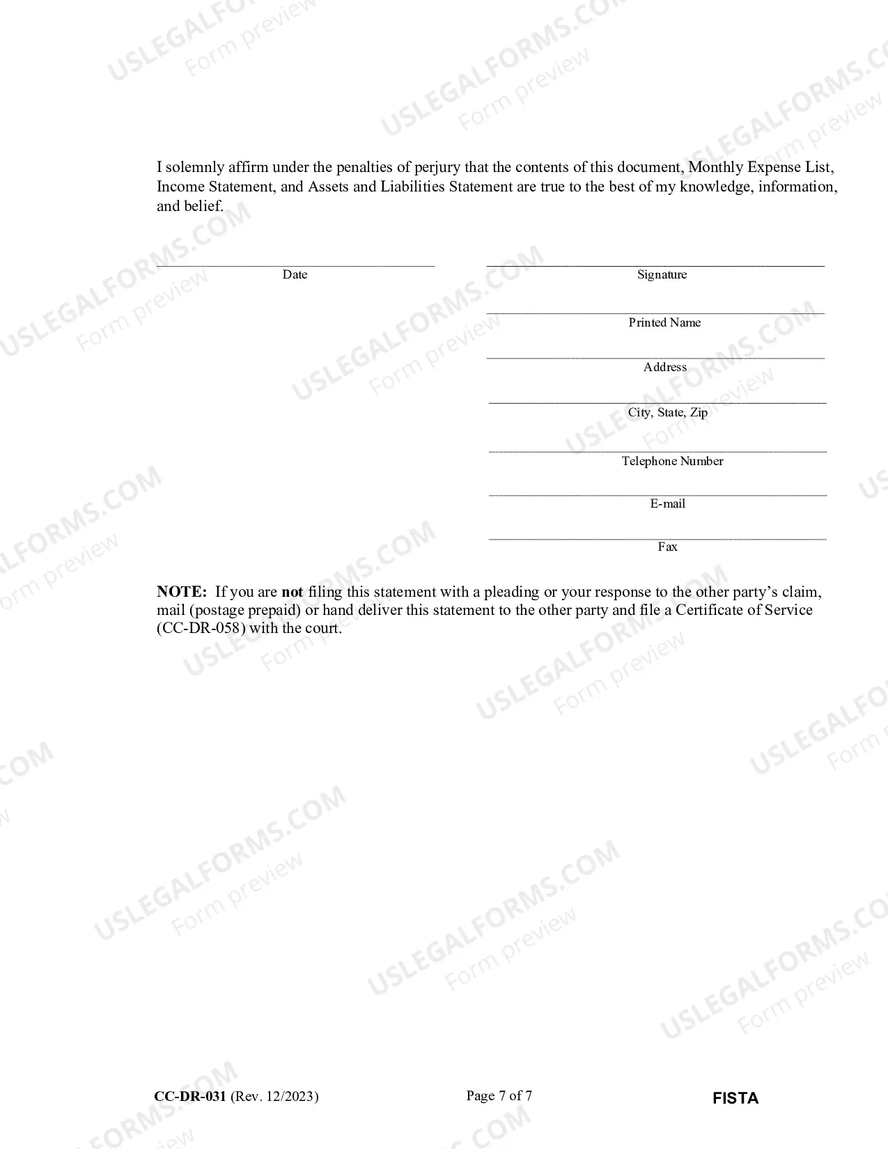 Preview Financial Statement