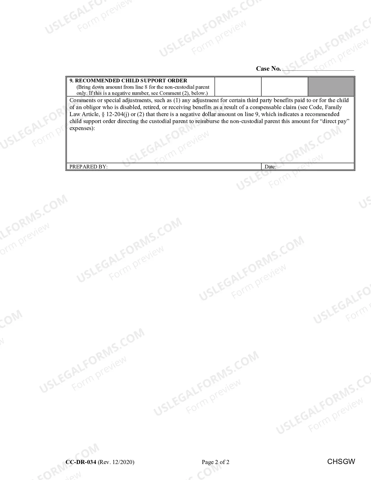 Preview Child Support Guidelines Worksheet A