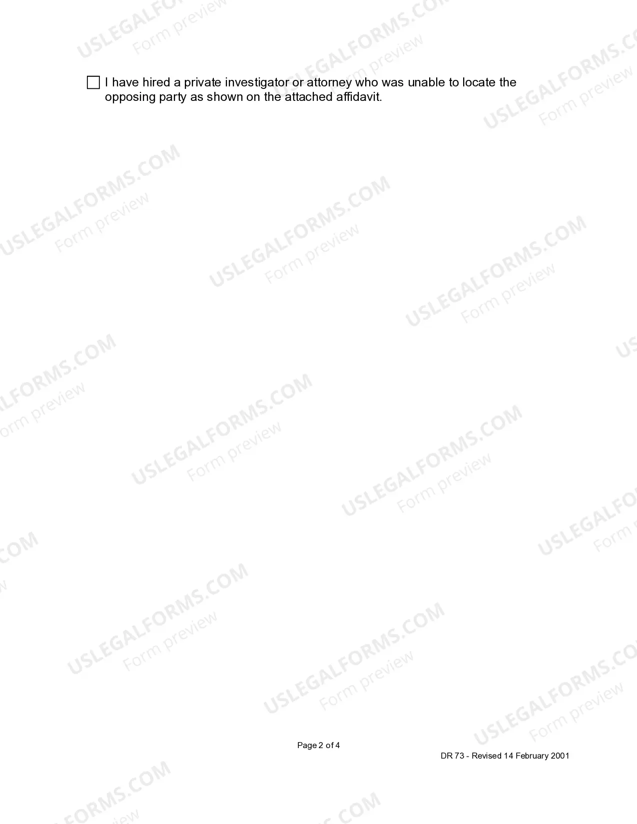 Preview Affidavit - Alternate Service