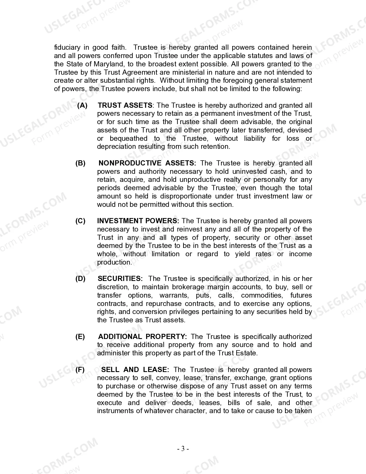 Preview Revocable Living Trust for Husband and Wife with No Children