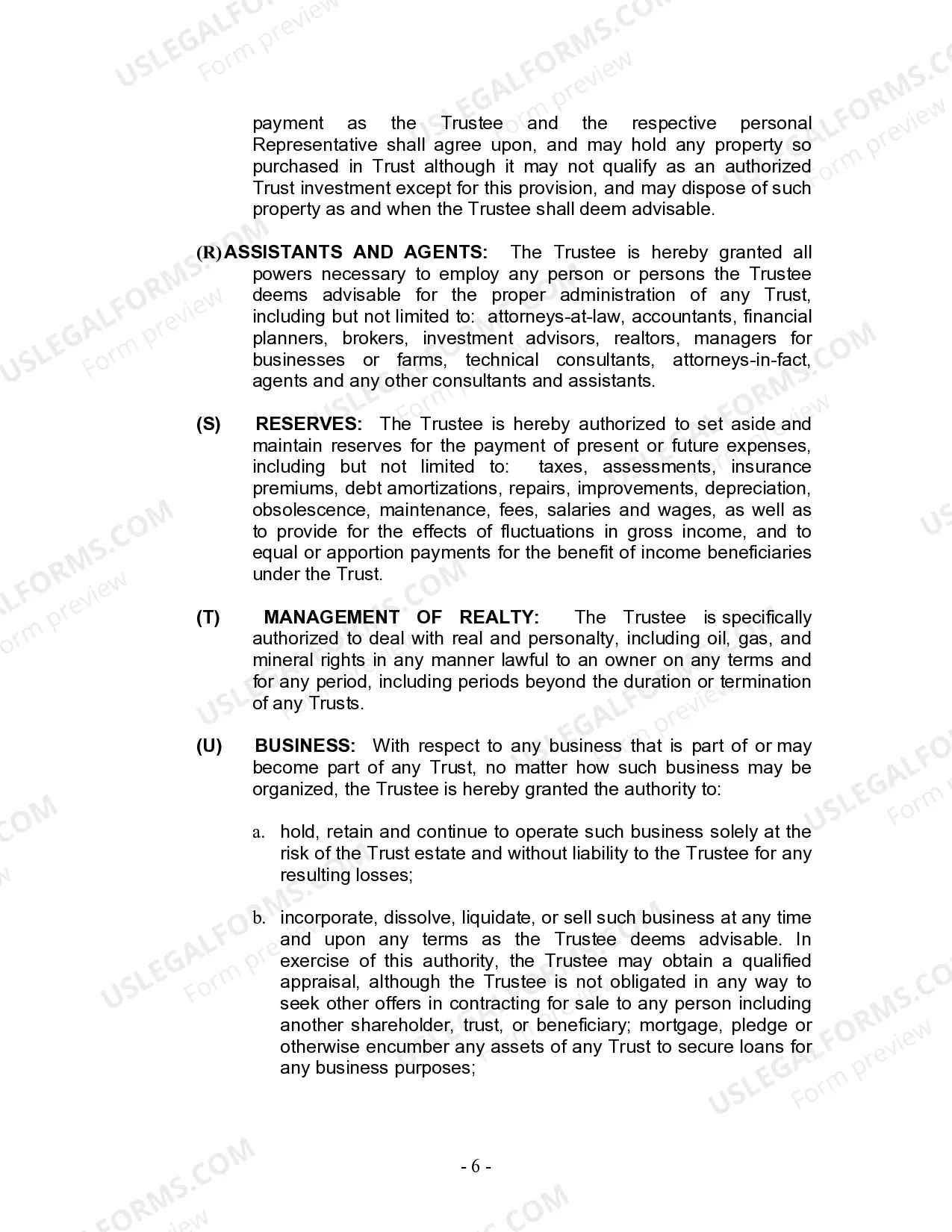 Preview Revocable Living Trust for Husband and Wife with No Children