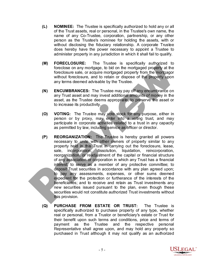 page 4 Living Trust for Individual Who is Single, Divorced or Widow (or Widower) with No Children preview
