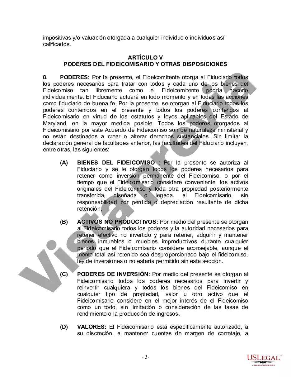 Preview Fideicomiso en vida para individuos solteros, divorciados o viudos o viudos con hijos