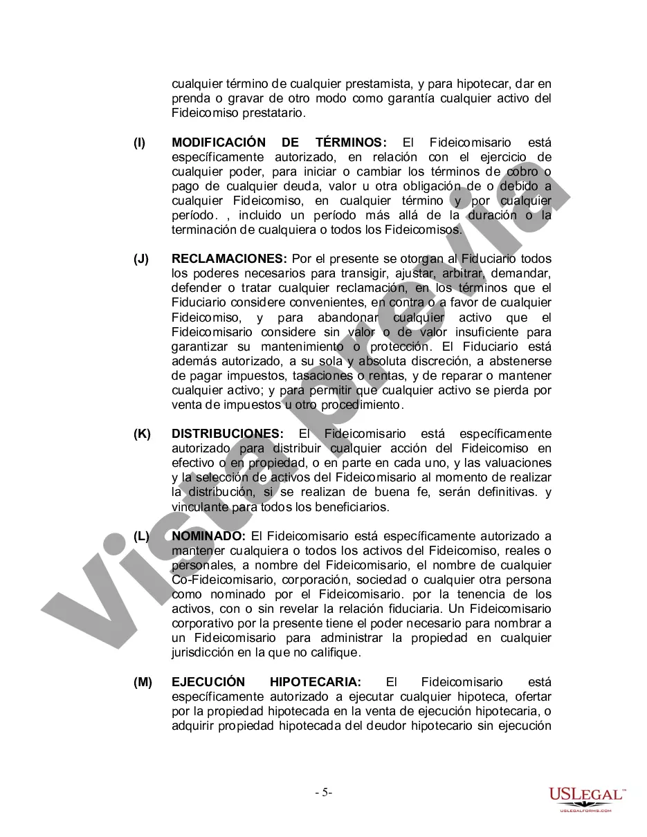 Preview Fideicomiso en vida para individuos solteros, divorciados o viudos o viudos con hijos
