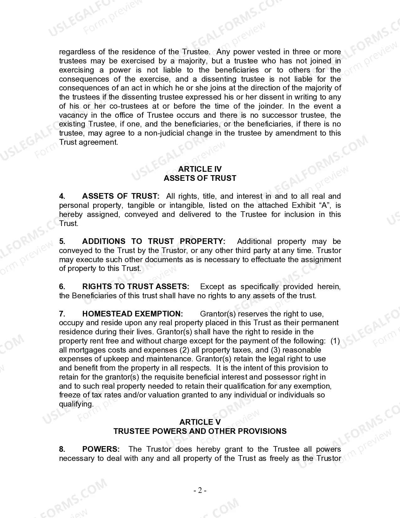 Preview Living Trust for Individual as Single, Divorced or Widow or Widower with Children