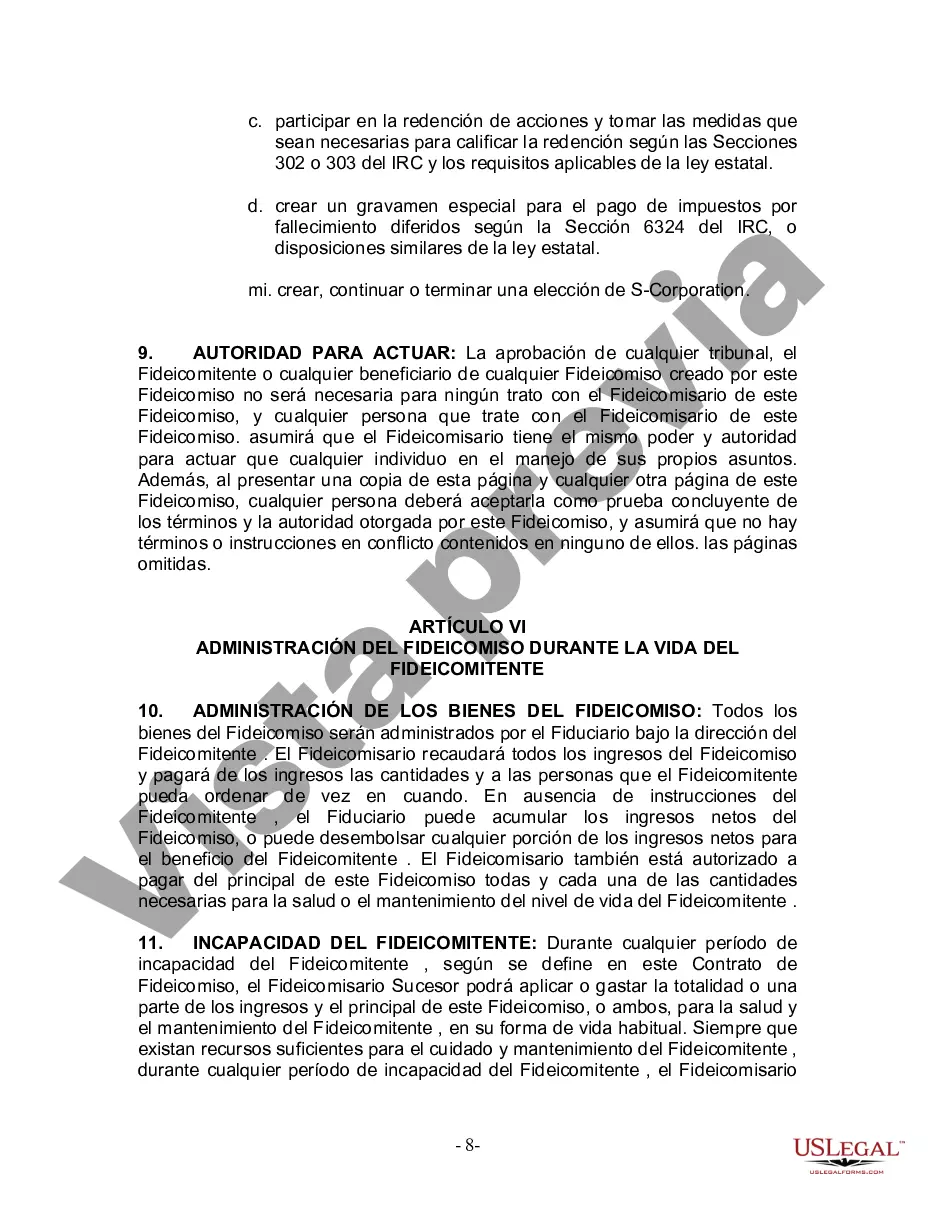 Preview Fideicomiso en vida para esposo y esposa con un hijo