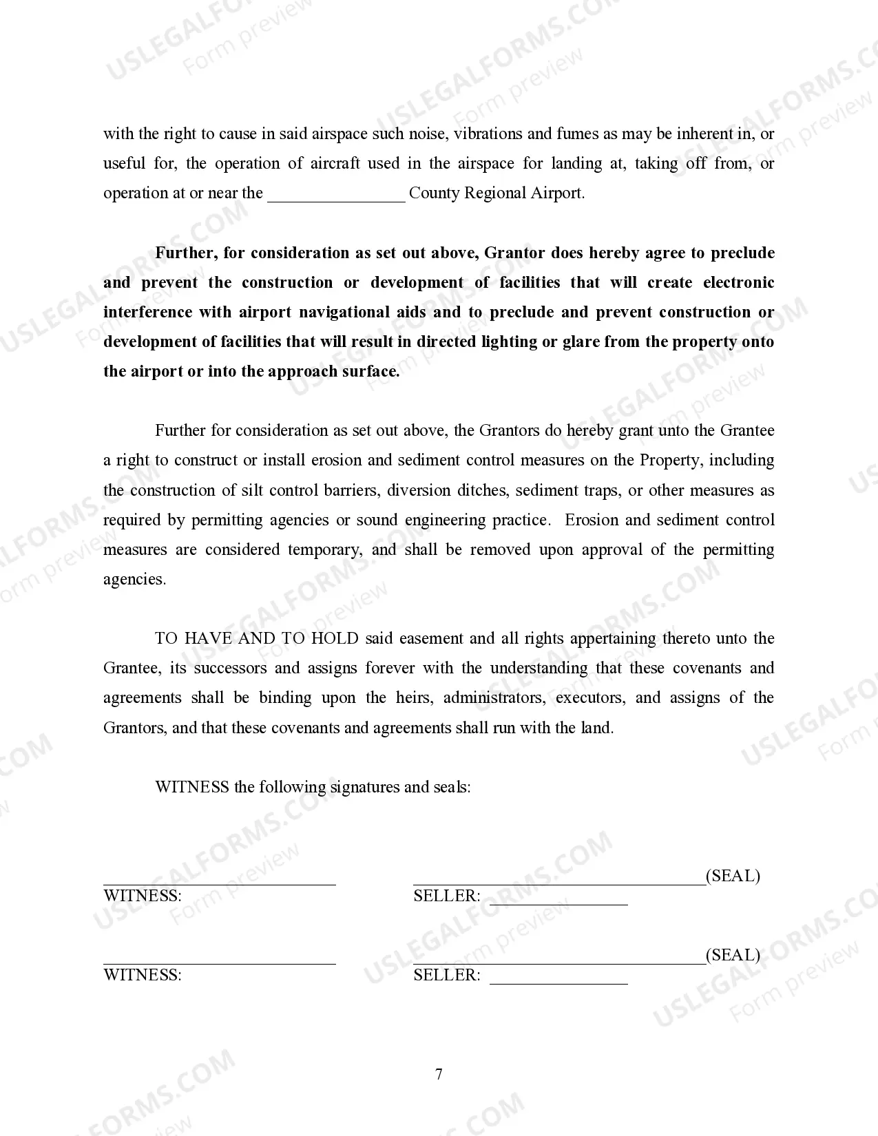 Preview Purchase Agreement for Avigation Easement
