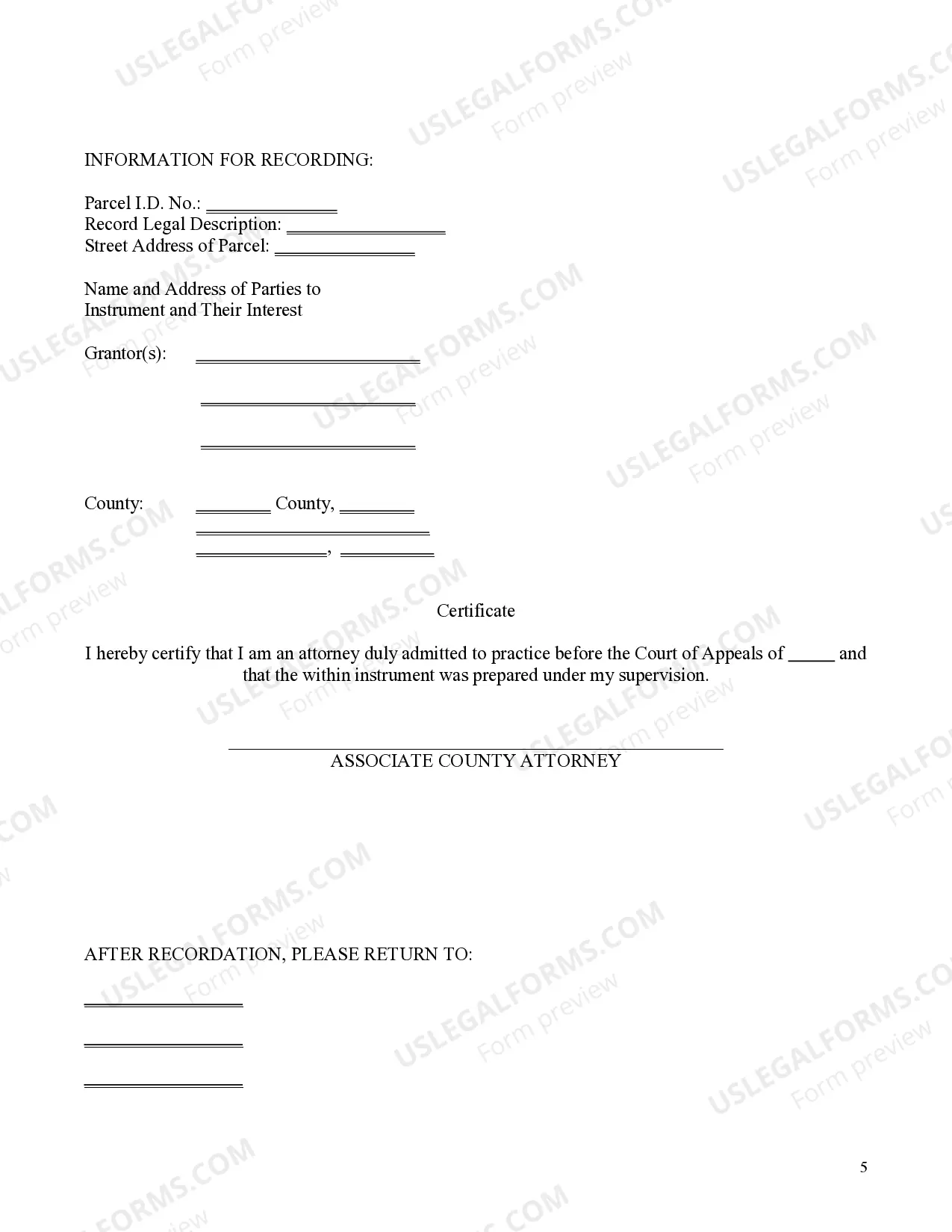 Preview Grant of Storm Water Management Easement and Right of Way