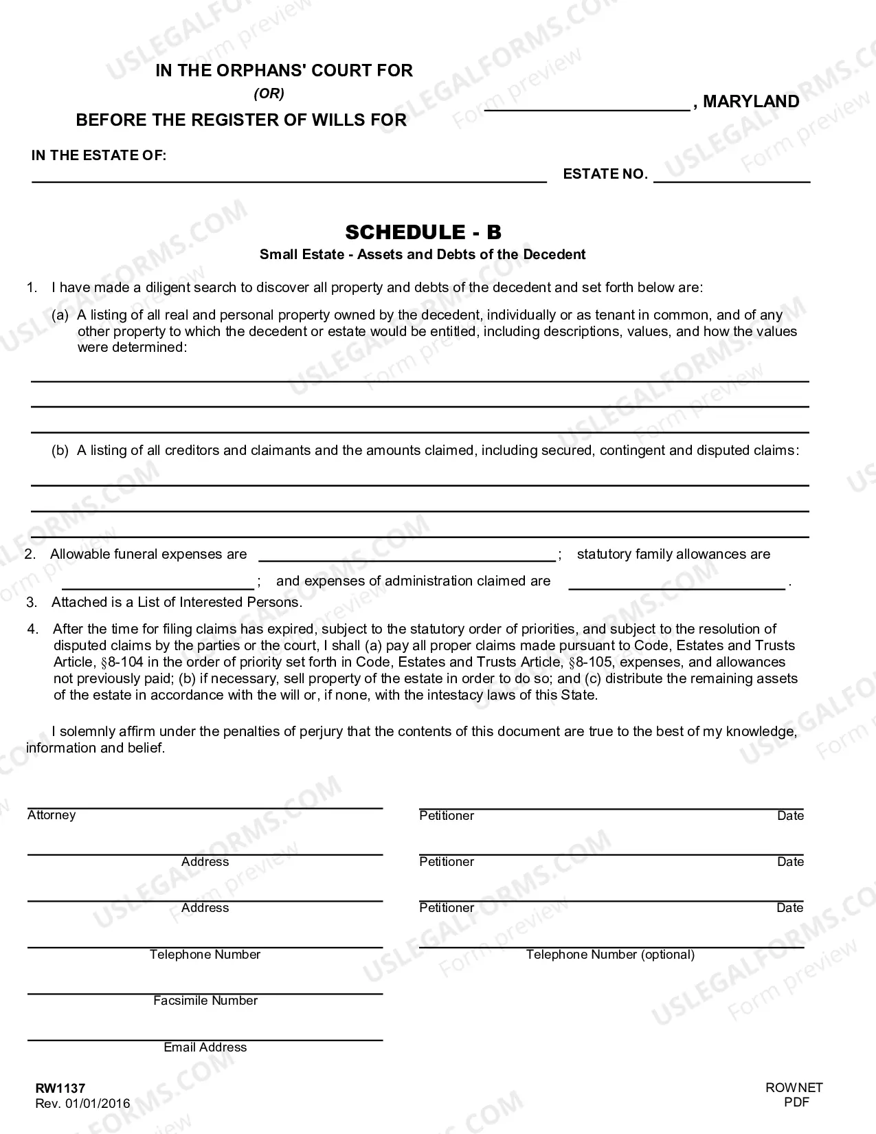 Preview Small Estate Affidavit for Estates Not More Than $50,000 or $100,000 if Spouse is Sole Heir