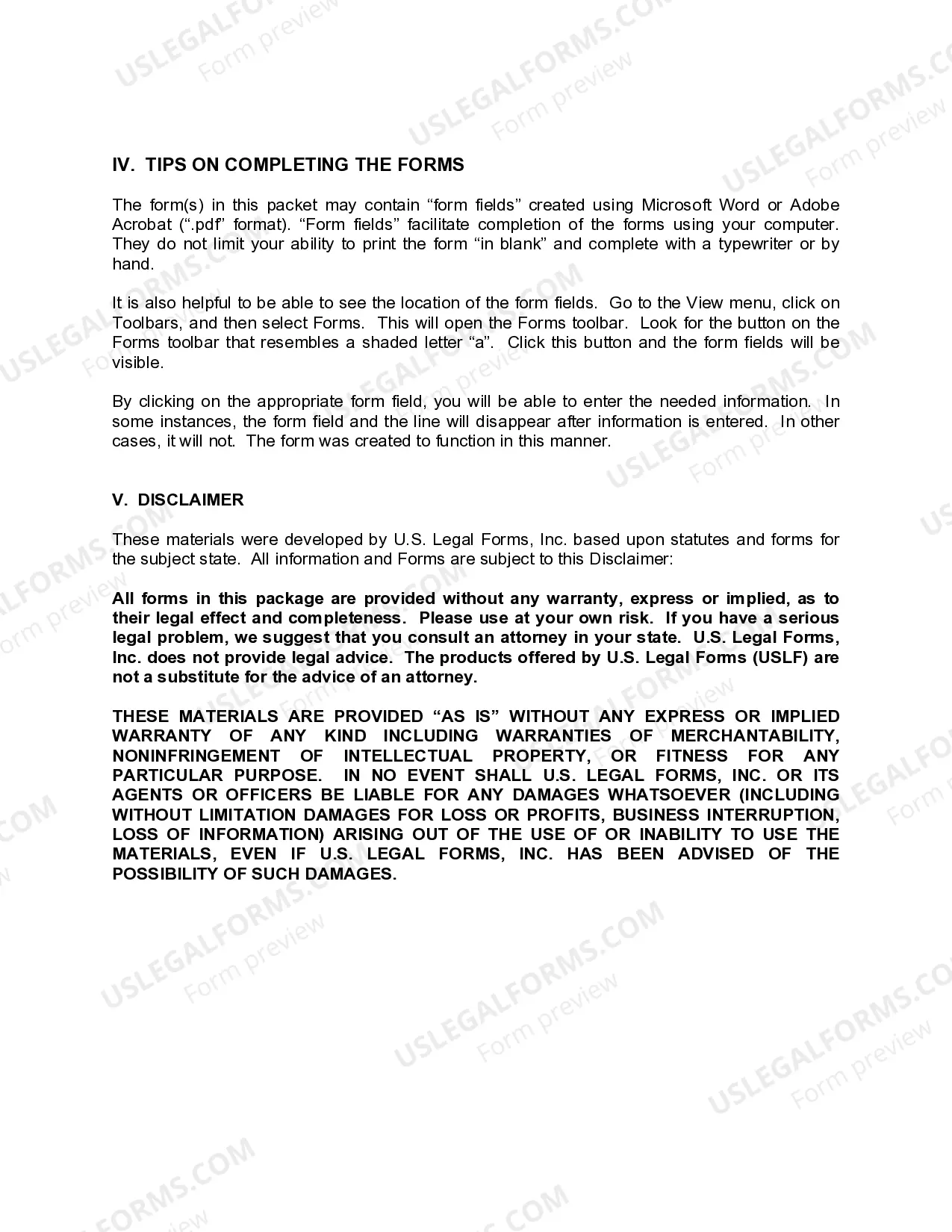 Preview Maryland Landlord Tenant Eviction / Unlawful Detainer Forms Package