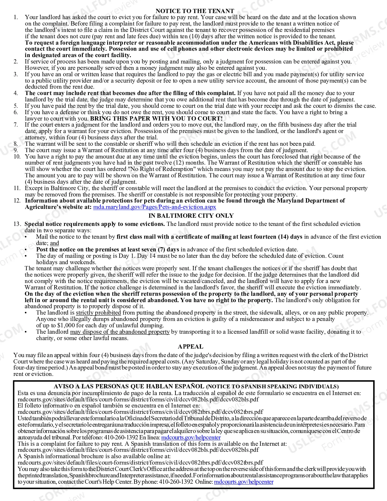 Preview Sample Landlord's Complaint for Repossession of Rented Property for Failure to Pay Rent