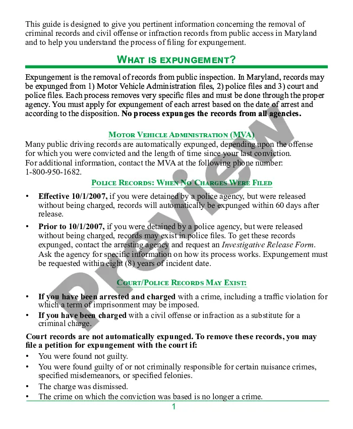 Preview Maryland Guide to the Expungement Process