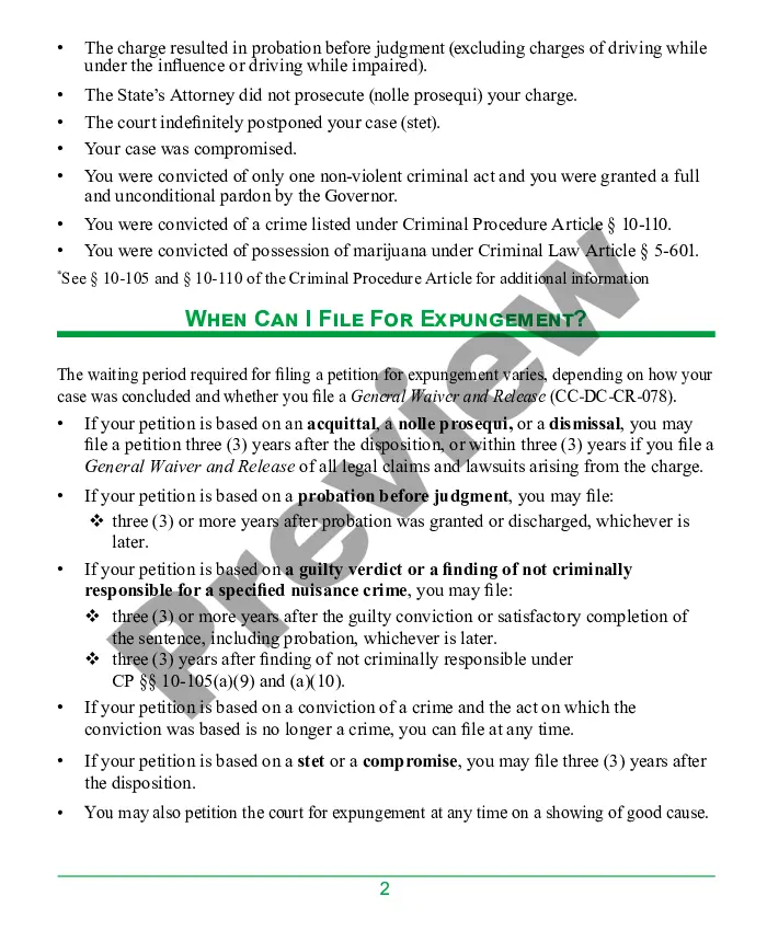 Preview Maryland Guide to the Expungement Process