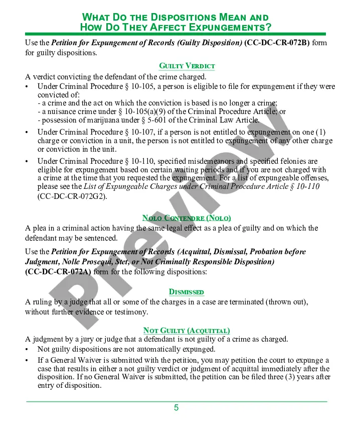 Preview Maryland Guide to the Expungement Process