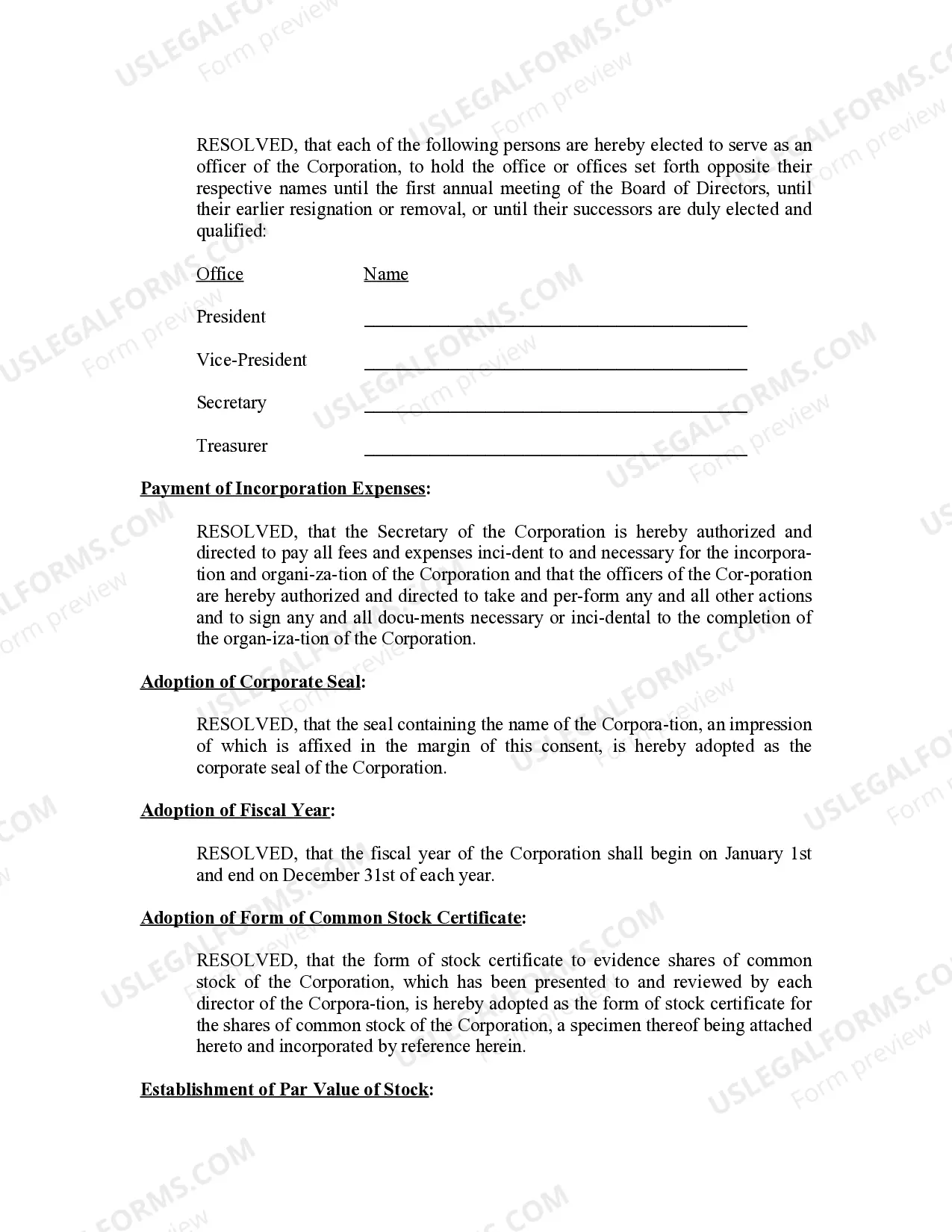 Preview Minutes for Organizational Meeting