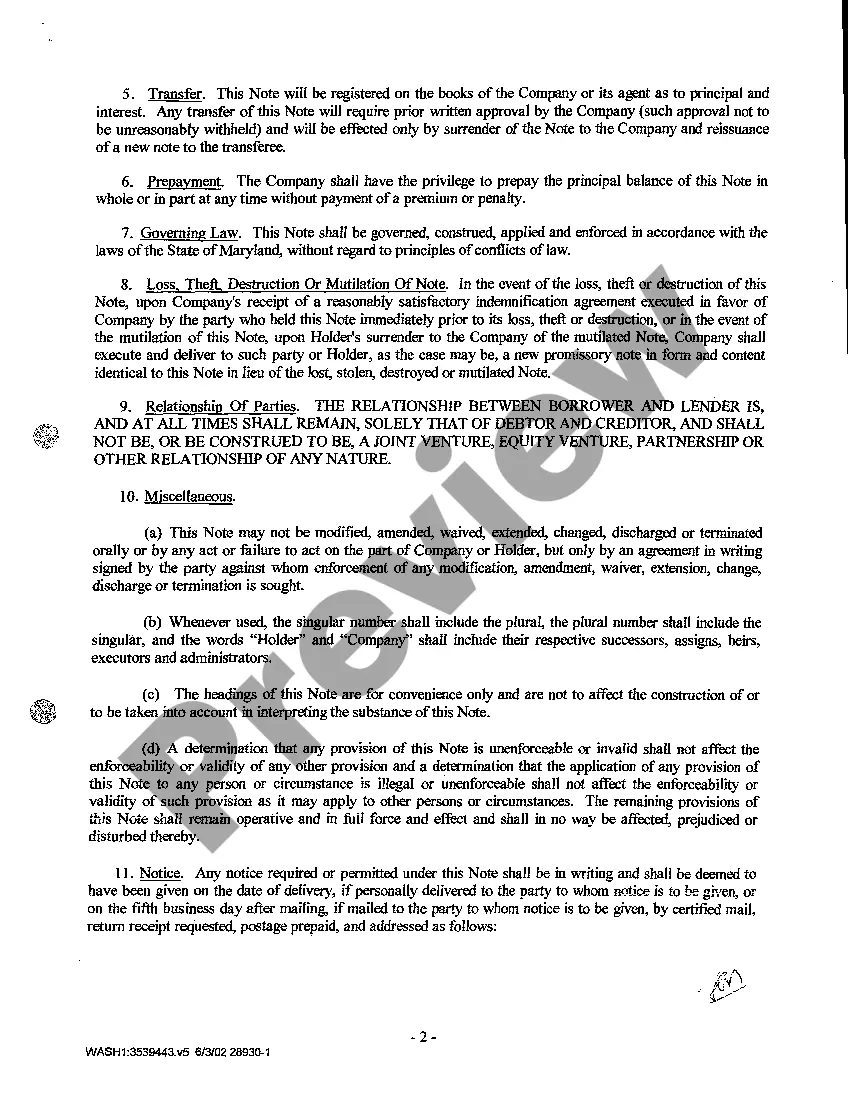 Preview A02 Exhibit 1 Promissory Note