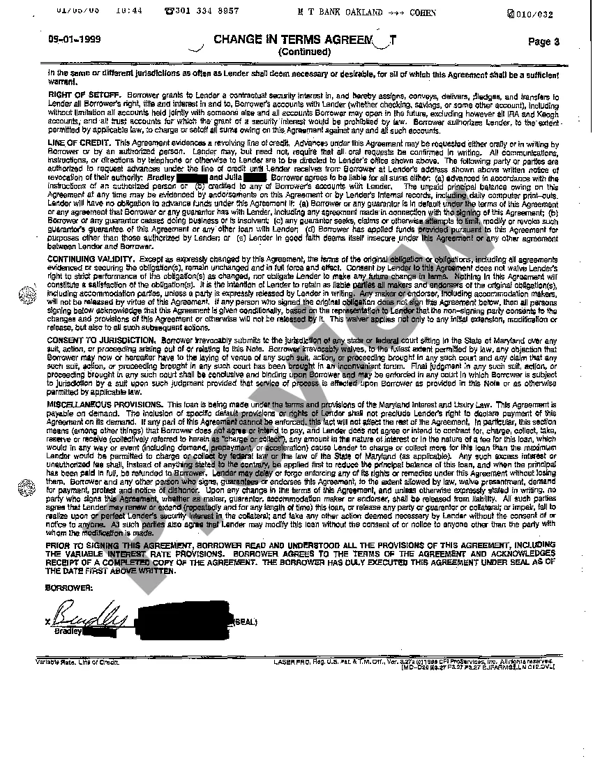 Get A04 Exhibit 2 Change in Terms Agreement Preview A04 Exhibit 2 Change in Terms Agreement