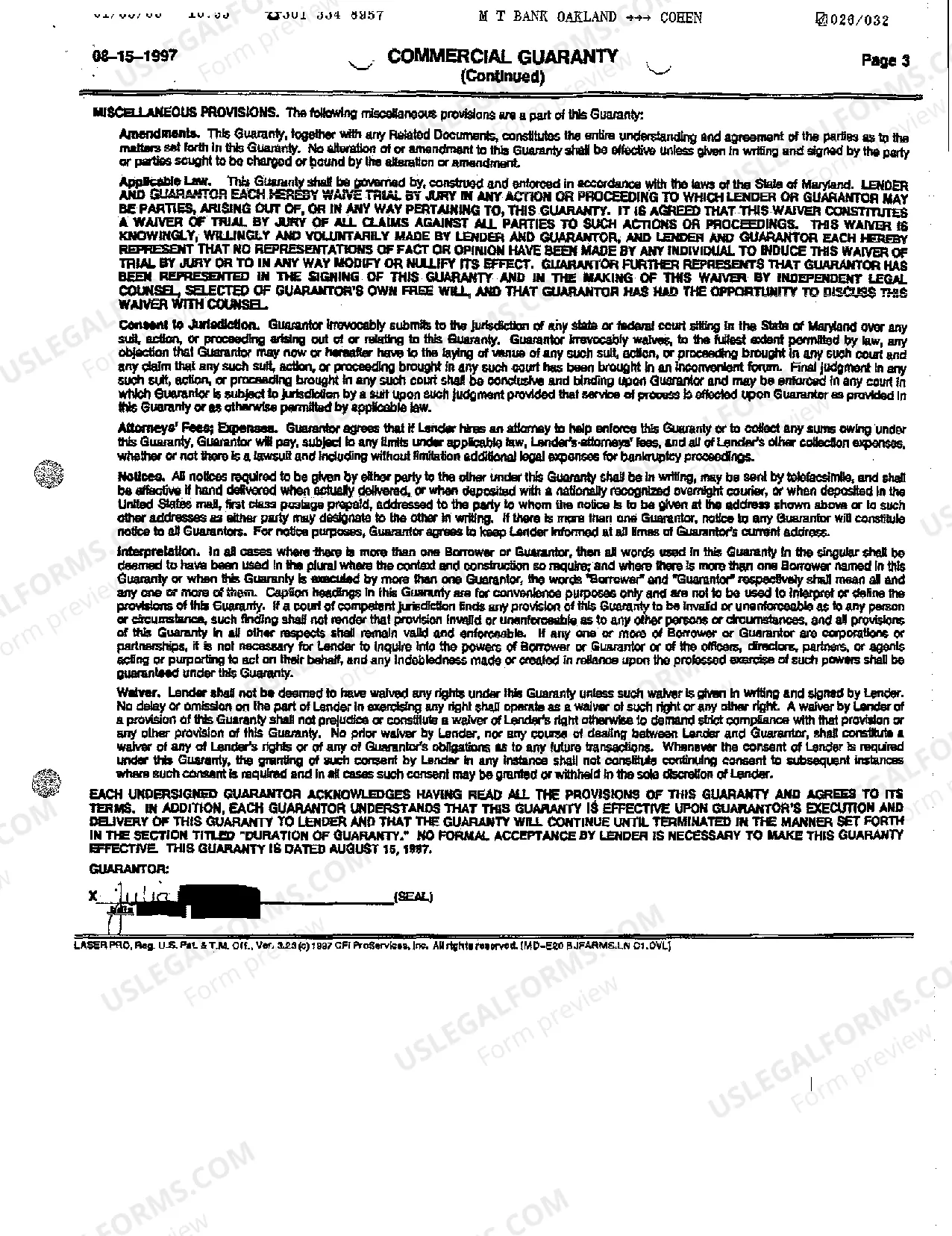 Preview A05 Exhibit 3 Commercial Guaranty