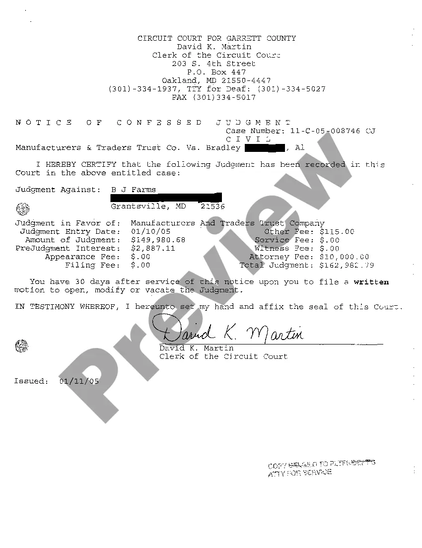 Preview A07 Notice Of Confessed Judgment