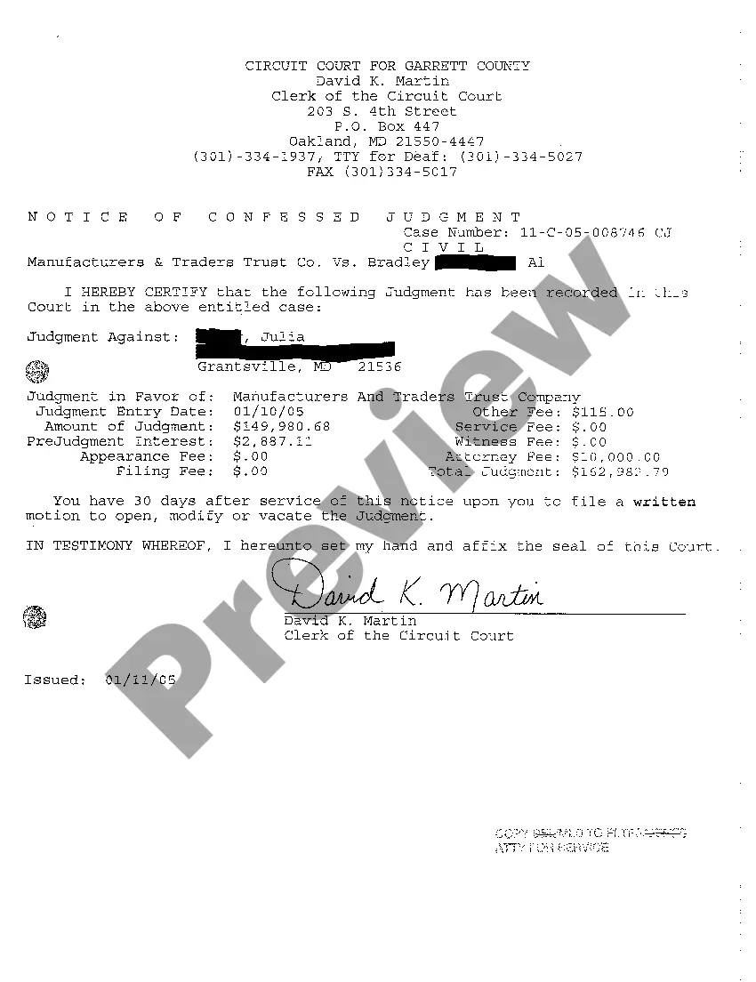 Preview A07 Notice Of Confessed Judgment