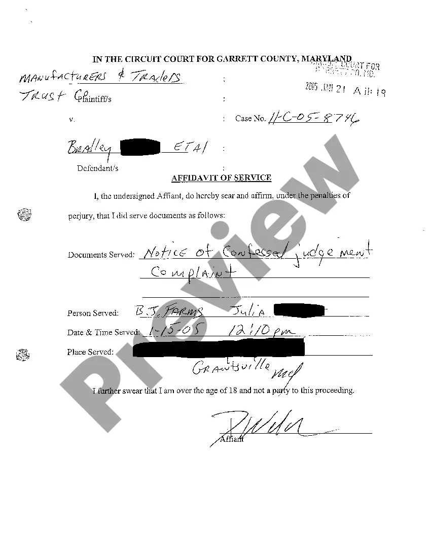 Preview A08 Affidavit Of Service