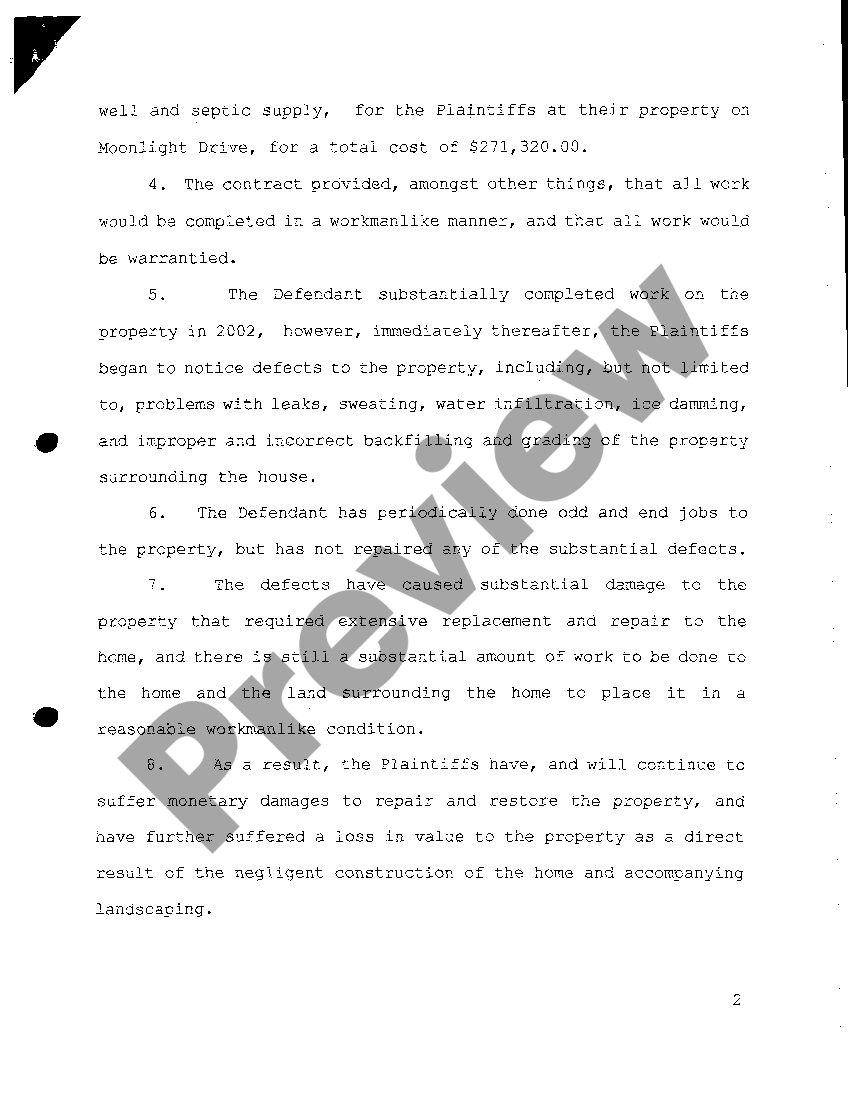 Breach Of Warranty In Construction For Insurance US Legal Forms