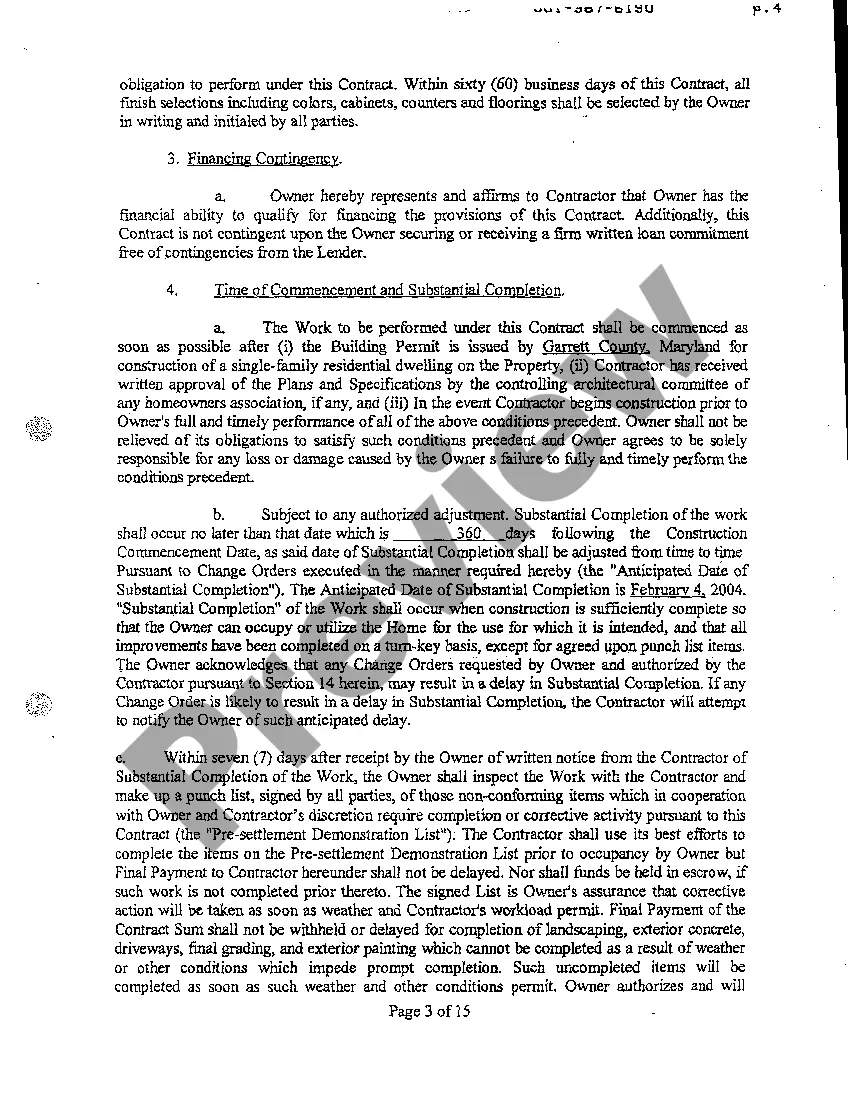 Preview A03 Exhibit A Custom Home Construction Contract