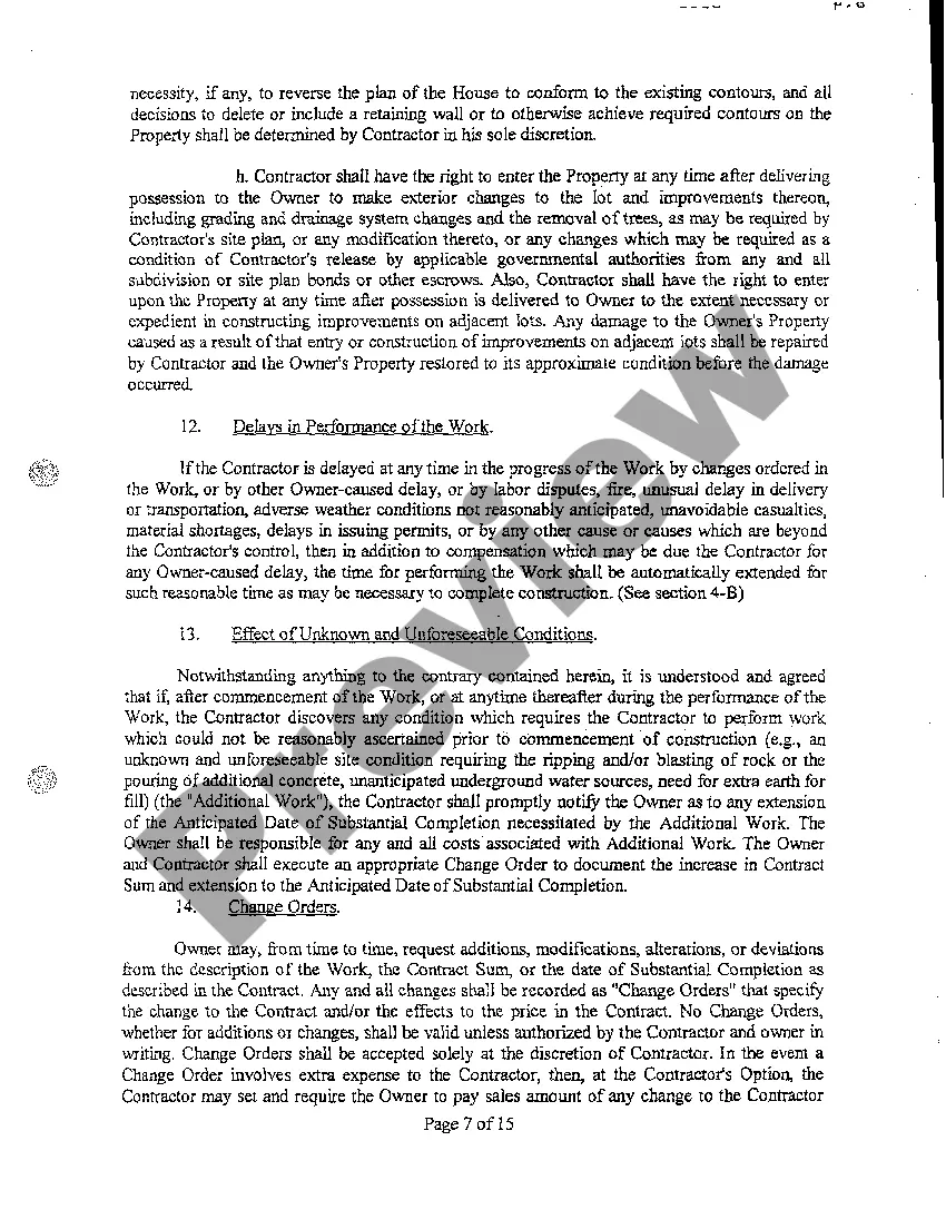 Preview A03 Exhibit A Custom Home Construction Contract