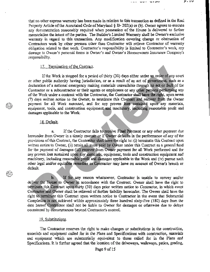 Preview A03 Exhibit A Custom Home Construction Contract