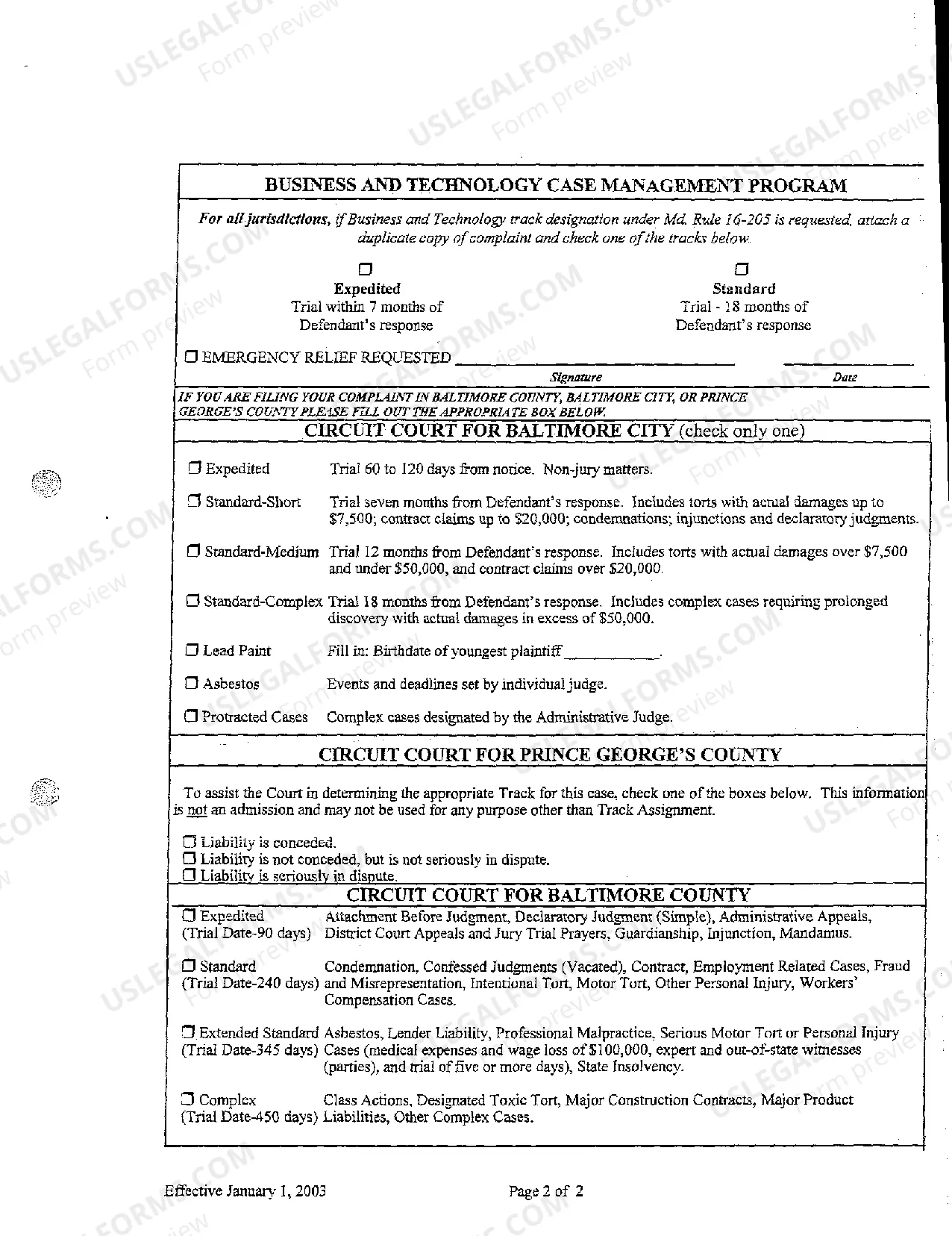 Preview A21 Civil - Non-Domestic Case Information Report