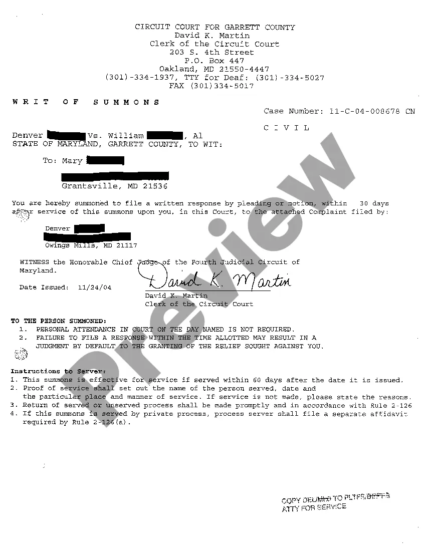 Get A03 Writ of Summons Preview A03 Writ of Summons