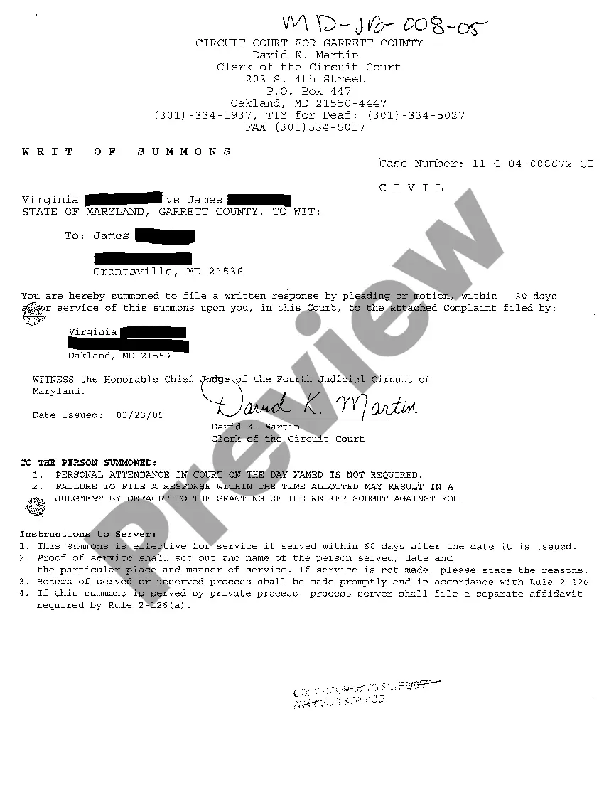 Preview A06 Writ Of Summons