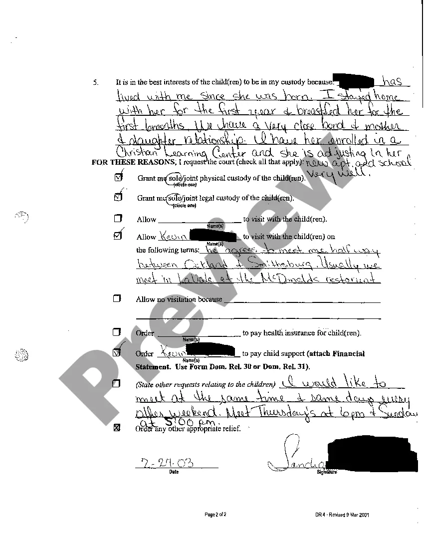 Get A02 Complaint For Custody Preview A02 Complaint For Custody