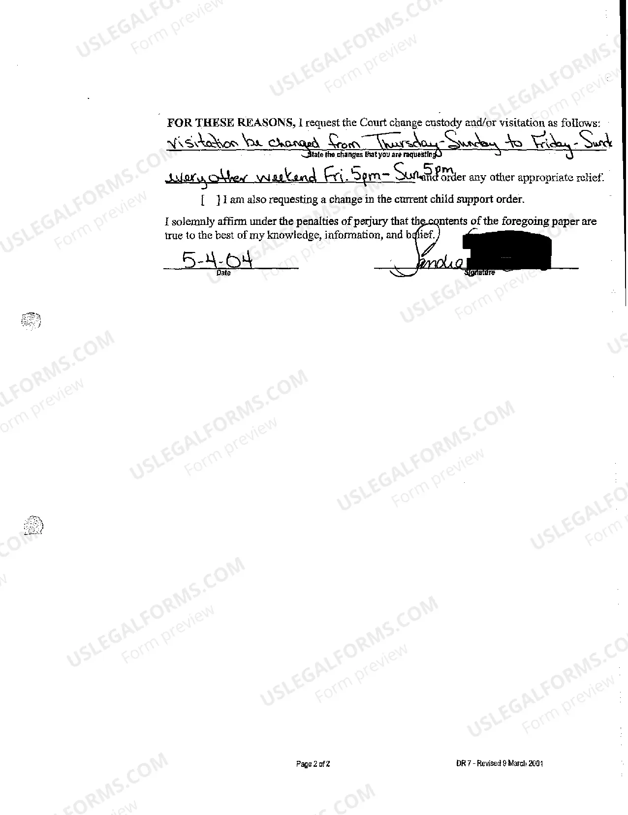 Preview A07 Petition or Motion To Modify Custody